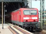 143 933 schiebt am 31.07.2009 eine S-Bahn in den Dresdner ...