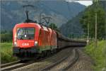 Taurus Tandem mit 1116 172 voran, f�hrt mit dem Kokszug ...