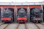 BR 38 Die 57 3088 + 38 1772 + 051 724-3 beim Lokschuppenfest in Siegen, am 08,08,09