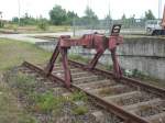 Sonstiges Ein Russischer Breitspurprellbock in Mukran.