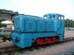 Diese blaue Diesellok stellt in Radebeul die Z�ge zusammen, 12.09.08. ...