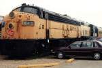 Historische 104 C (Electro-Motive Division, EMD FP7 104C, Bau: 1949-1953) der “The Milwaukee Road” auf Illinois Railway Museum in Union am 21-08-1993. Bild und scan: Date Jan de Vries.