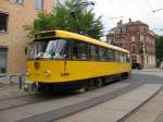 historische-fahrzeuge DVB Nr.224 263 und Beiwgen DVB Nr.244 024 am 11.07.'09 am Betriebshof Trachenberge