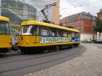 historische-fahrzeuge Der Beiwagen des DVB Nr.224 263, 244 024 am 11.07.'09 am Betriebshof Trachenberge