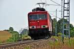 155 113 bei Starkow(Velgast) unterwegs nach Rostock am 15.07.09  ...