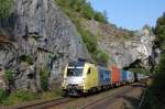 ES 64 U2 025 mit BoxXpress am 08.08.2009 bei Etterzhausen ...