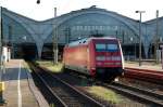 101 043 steht am 27.07.09 vor dem Leipziger Hbf abgestellt. ...