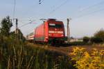 101 072 zieht IC 2070, Dresden.Berlin Gesundbrunnen, bei Gro�dobritz, 15.08.09 ...
