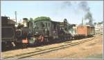 Schmalspurdampf Bahnbetriebswerk RFFSA SR-2 in Sao Joao del Rei. Lok 66 mit Kranwagen. (Archiv 03/1979)