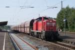 BR 295 295 068-1 durchfuhr am 15.08.2009 den Elzer Bahnhof mit einem leeren Schotterzug,auf Gleis 3 in Richtung Norden.