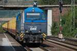 V 1001-033 mit einem leeren Holzzug am 15.8.2009 durch Einbeck-Salzderhelden ...