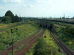 groskorbetha Gleisdreieck Gro�korbetha, wo sich die Strecke in Richtung Halle (Saale) und Leipzig teilt; 08.08.2009