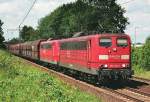 151 130 mit einer Schwesterlok in Hannover Ahlten mit einem ...