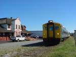 Sonstiges Der 'Malahat Express' macht Mittagspause in Nanaimo Station, Vancouver Island, BC, Canada. Trotz der Ganztagesreise von Victoria bis in den Norden der Insel nach Courtenay, wurde den Fahrg�sten keine Verpflegung an Bord angeboten! 10.09.2001