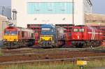 Eine Lokparade in Br�chl-Vochem bei der HGK. DE670 (Class 66), ...
