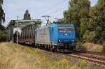 185 519-6 VPS kurz nach �berquerung des Mittellandkanals bei Peine ...