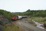 Kurzg�terzug mit CN GP9RM 4143 und CN GP38-2 4710 am ...