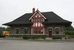 Der Bahnhof Temagami an der Ontario Northland Railway am 9.8.2009.
Da ...