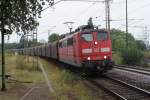 151 095-7 mit geschlossenen G�terwagen fuhr am 21.08.2009 durch Lehrte ...