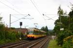 stadtbahn-karlsruhe-hier-nur-die-s-bahnen Eine Doppeltraktion 'Stadtbahn' sehen wir hier beim ausfahren aus dem Haltepunkt Bilfingen.