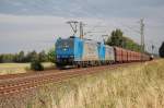 Verkehrsbetriebe Peine-Salzgitter GmbH 185 530-3 und 185 519-6 VPS mit ihrem Erzleerzug nach Hamburg bei Woltorf am 21.08.2009