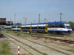 ostseelandverkehr-gmbh-ola Talenttriebwagen der OLA in Schwerin Hbf TW 0001 und 0006 anl��lich einer Sonderfahrt zur Budesgartenschau in Schwerin