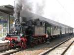 BR 91 Dampflok 91134 steht mit ihrem Bugasonderzug in Schwerin HBF zur Abfahrt nach Ludwigslust bereit.