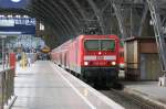 leipzig-hbf RE nach Dresden wartet im Leipziger Hbf auf seine Abfahrt am 08.08.2009
