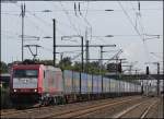 br-185-private 185 594 mit einem G�terzug nach Aachen-West bei der Durchfahrt von D�ren 22.8.09