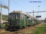 rbe-540 RBe 4/4 1405 mit einem Extrazug unterwegs von Z�rich nach Koblenz bei einem Kreuzungshalt in D�ttingen.