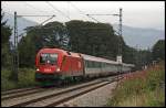 br-1016 1016 038 bespannt beim Kloster Raisach den OEC 663 'Erlebnis Demokratie' Feldkirch - Wien Westbahnhof. (31.07.2009)
