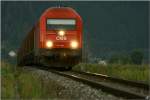 br-2016 Diesellok 2016 082 f�hrt mit einem Zellstoffzug von P�ls nach Zeltweg.
Wasendorf 21.08.2009