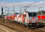 BR 146 Werbeloks 146 227 mit Werbung f�r das 'Bahnprojekt Stuttgart-Ulm' verl�sst am Abend des 25. Juli 2009 mit der RB 19836 nach Heilbronn den Stuttgarter Hauptbahnhof.