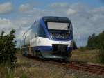 OLA-Triebwagen 0007 am 18.August 2009 bei Bergen/R�gen.  ...