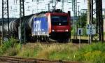 482 042 mit einem �lpendel kurz vor dem Bf Stralsund ...