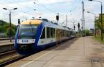Der HEX nach Thale verl�sst am 03.08.09 den Magdeburger Hbf. ...