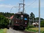 RBS Regionalverkehr Bern-Solothurn RBS - Nachschuss des Triebwagen Bre 4/4 1 bei Deisswil am 22.08.2009