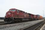 Canadian Pacific Railroad CP CP AC4400CW 9807 + CP AC4400CW 8553 am 9.8.2009 in Smiths Falls.