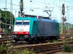 Montzenlinie Aachen-Montzen-Vise E 186 210 beim rangieren in Aachen West. Die Lok hat gerade einen beladenen Kesselzug aus Antwerpen abgestellt und zieht gleich einen leeren nach Belgien �ber die Montzenlinie zur�ck.