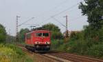 155 237-1 f�hrt am 10.8.09 solo bei Limmer nach Linden ...