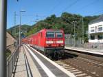143 168-3 befindet sich hier in Hatzenport am 24.08.2009  ...