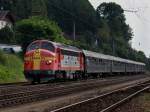 Eichholz Rail GmbH Die Santa Fe NOHAB von Eichholz mit einem Sonderzug am 26.08.2009 bei der Durchfahrt in Wernstein. 