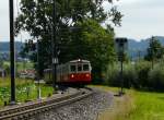 RBS Regionalverkehr Bern-Solothurn RBS - Extrazug mit dem Steuerwagen Bt 222 und Bt 221 und dem Triebwagen Bre 4/4 1 (PendlerPintli) unterwegs nach Worblauffen bei Deisswil am 22.08.2009