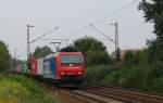 482 017-1 SBBCargo ist am 10.8.09 mit einem weiteren Containerzug ...