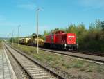 BR 204 MEG 105 mit dem DBV 93776 nach Braunsbedra, im Bf Karsdorf; 27.08.2009