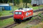 145-CL 014 der HGK steht am 03.08.09 in Magdeburg-Rothensee abgestellt. ...