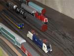 Modellbahn von Christian Maier Das ist mein neuer Rangierbahnhof. Die V 100 ist gerade beim Zusammenrangieren der G�terwagen wehrend der WLB Taurus auf seine n�chste Arbeit wartet. 