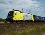 br-182-private 182 596-7 (ES 64 U2-096) die 'IBS' Dispolok mit Containerzug in Fahrtrichtung Wunstorf am 27.08.2009 durch Dedensen/G�mmer.
