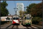 rnv-oeg-heidelberg-ludwigshafen-mannheim Tw 71 nebst Tw 82 im Bahnhof Kurpfalzbr�cke, 30. August 2009.