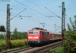 111 064-2 mit der RB 31097 (Offenburg-M�llheim(Bade n)) bei Denzlingen ...